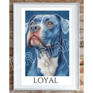 Pitbull Wall Art Loyal Pitbull Print 11x17 Stunning Pitbull Print